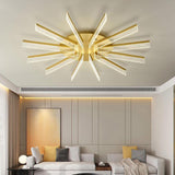 Modern Gold Petal Design LED Flush Mount Ceiling Lamp for Living Room Bedroom