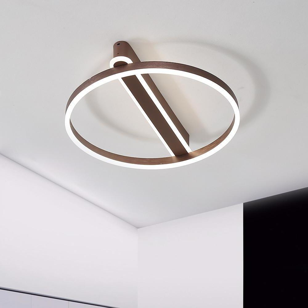 Modern Circle Design Dimmable LED Flush Mount Ceiling Light for Bedroom Living Room Dining