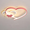 Modern Heart Shaped LED Ceiling Light Dimmable Flush Mount Fixture for Kids Bedroom and Nursery
