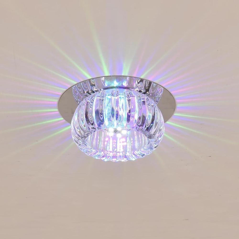 Modern Crystal Geometric LED Flush Mount Ceiling Light for Kitchen and Entryway