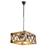Farmhouse Wood Chandelier for Kitchen Island Linear Industrial Dining Room Light Fixture