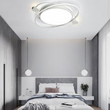 Modern Nordic Round LED Flush Mount Ceiling Light with Remote Control Dimmable Lighting
