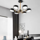 Modern Lantern 6 Light LED Flush Mount Ceiling Fixture with Painted Metal Finish for Bedrooms