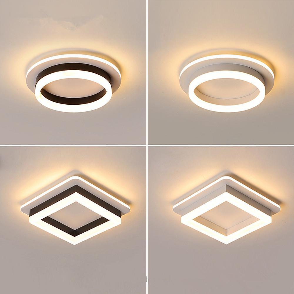 Modern Minimalist Square LED Flush Mount Ceiling Light for Bedroom and Living Room