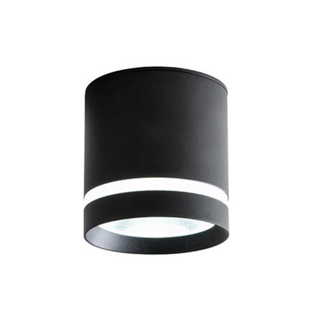 Modern Minimalist LED Flush Mount Ceiling Light Cylindrical Aluminum Geometric Fixture White Black
