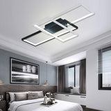 Modern Rectangular 3 Tier LED Flush Mount Ceiling Lamp Large Geometric Integrated Lighting Fixture