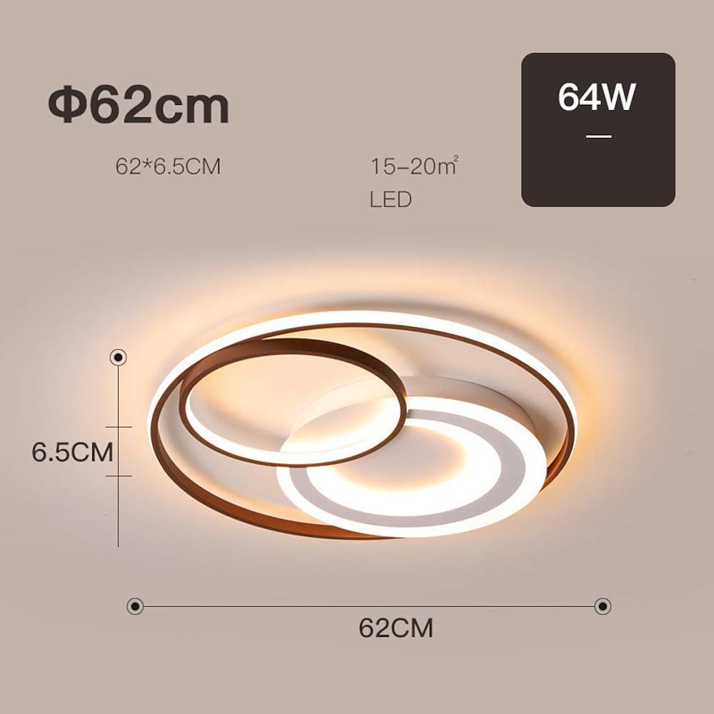 3 Ring Dimmable LED Modern Flush Mount Ceiling Light for Living Room and Bedroom