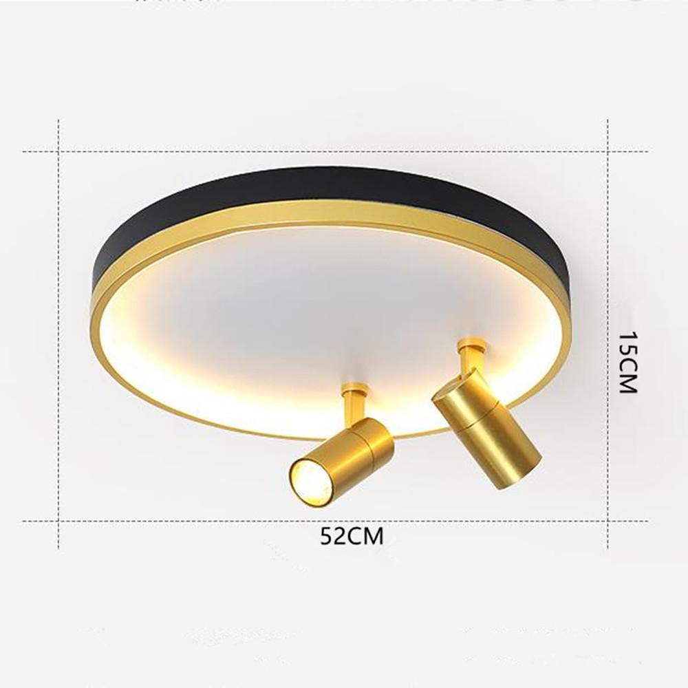 Modern Round LED Flush Mount Ceiling Light with Adjustable Spotlight and Dimmable Remote Control