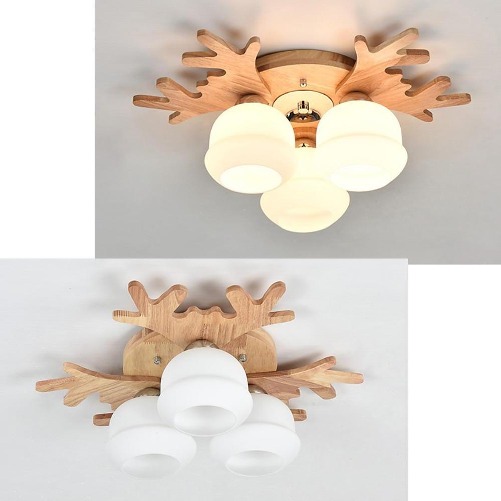 Modern Bamboo Globe Cluster Flush Mount Ceiling Light for Bedroom Living Room 3 5 7 Light