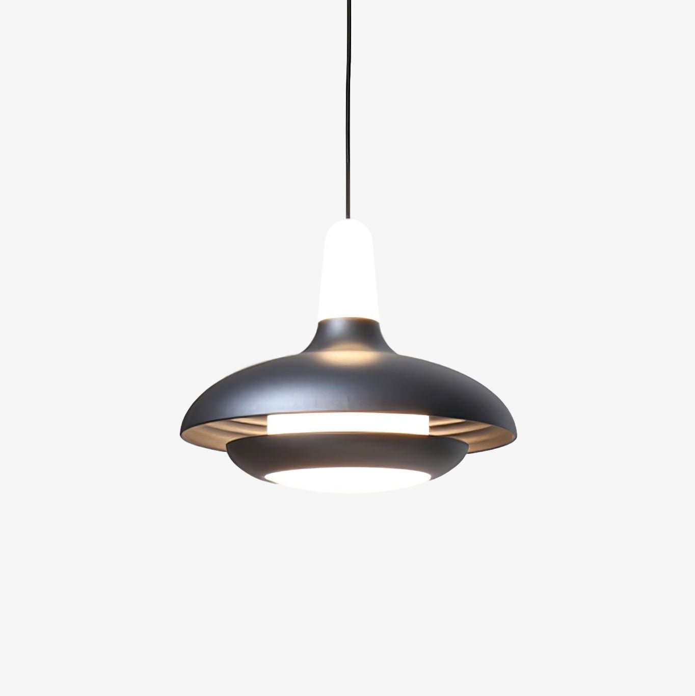 Fiji Modern Glass Elliptical Pendant Light with Integrated LED Illumination