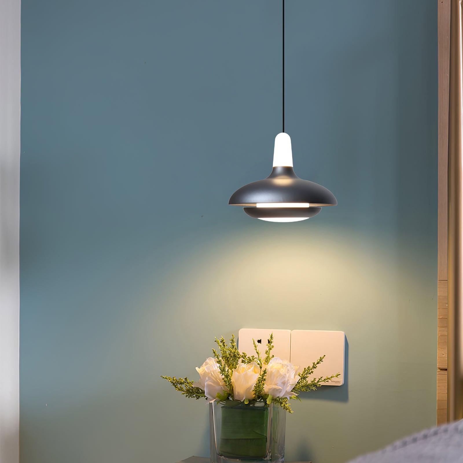 Fiji Modern Glass Elliptical Pendant Light with Integrated LED Illumination