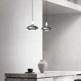 Fiji Modern Glass Elliptical Pendant Light with Integrated LED Illumination
