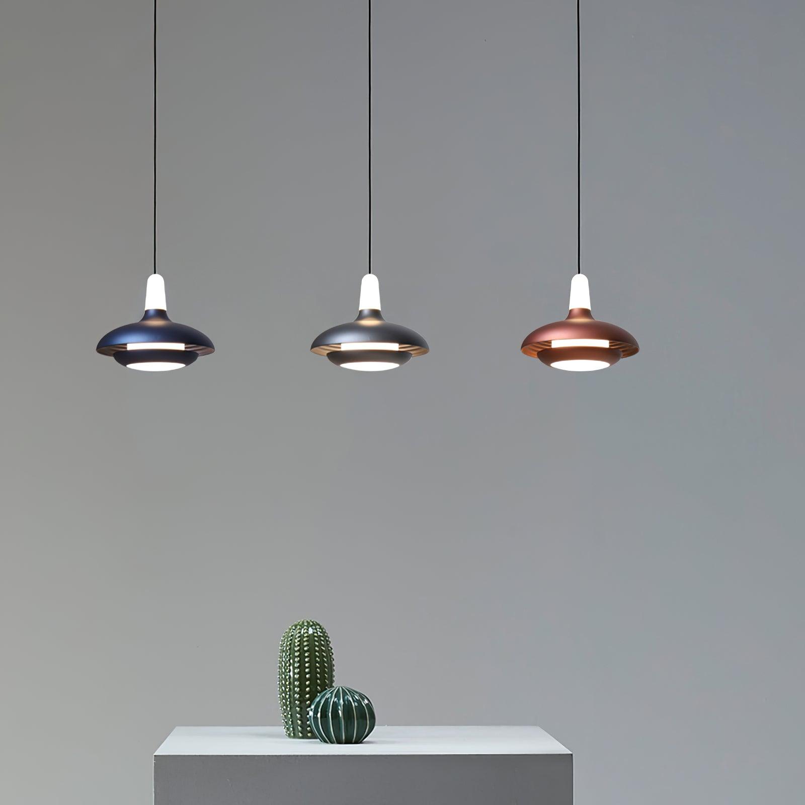 Fiji Modern Glass Elliptical Pendant Light with Integrated LED Illumination