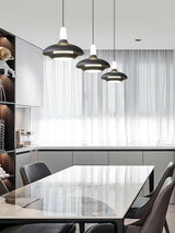 Fiji Modern Glass Elliptical Pendant Light with Integrated LED Illumination