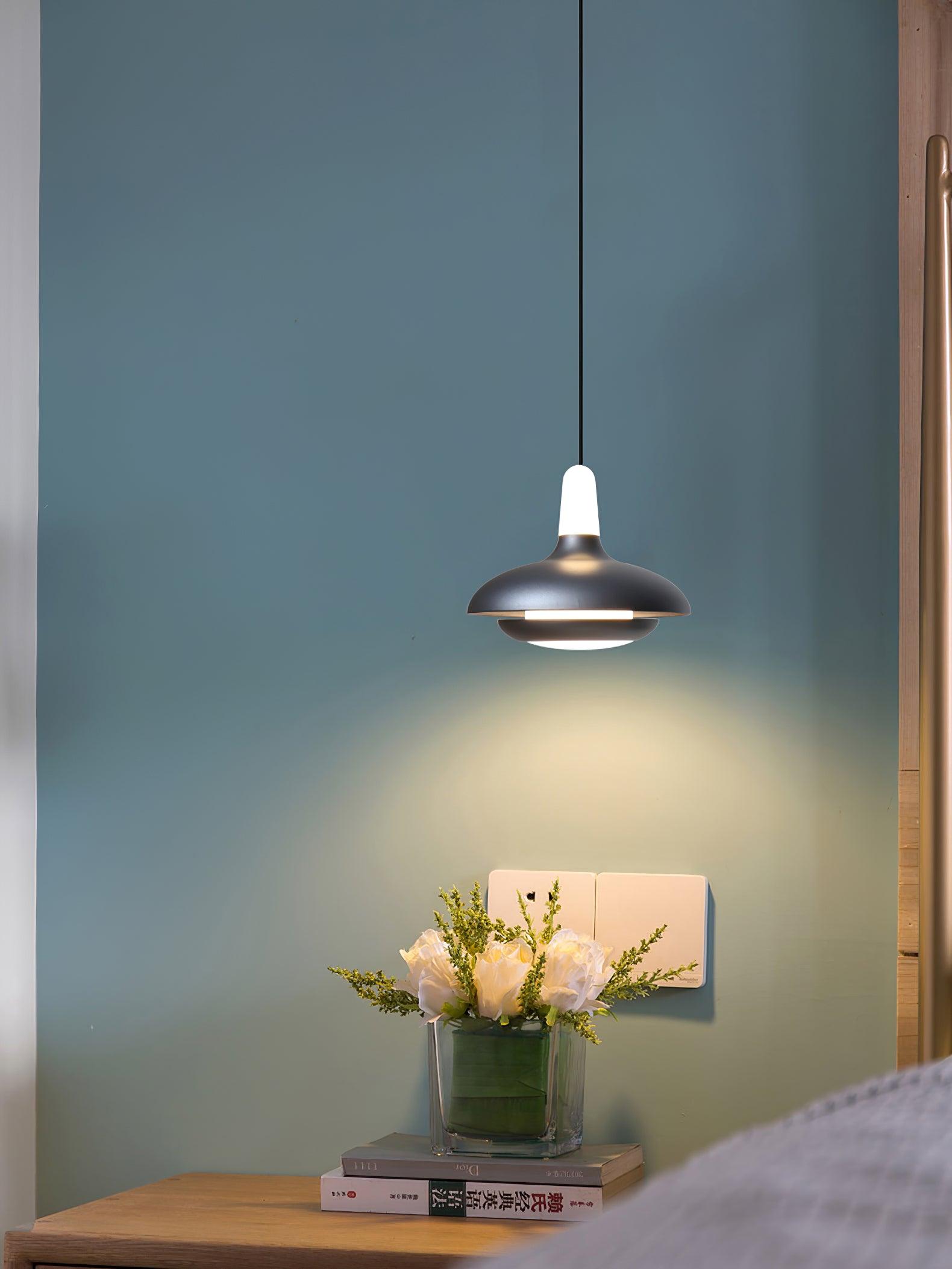 Fiji Modern Glass Elliptical Pendant Light with Integrated LED Illumination