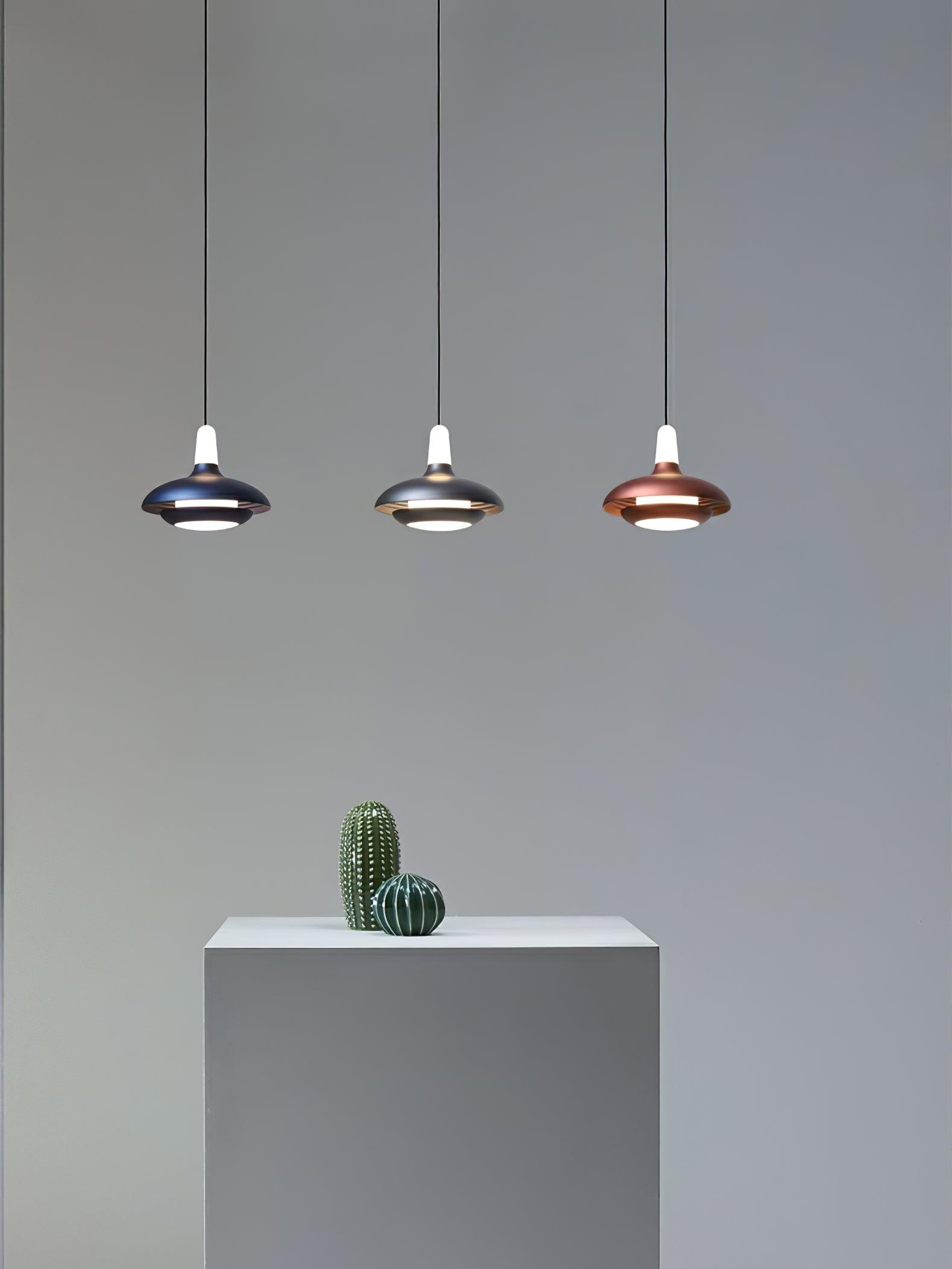 Fiji Modern Glass Elliptical Pendant Light with Integrated LED Illumination