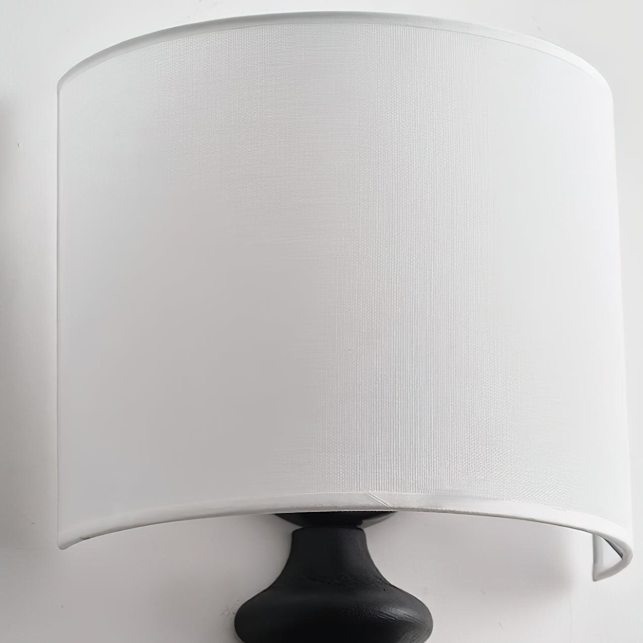 Fishbone Corrugated Solid Wood Plug In Wall Sconce Set of 2 with Linen Shade