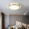 Modern Copper LED Flush Mount Ceiling Light Nordic Brass Circular Glass Fixture