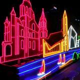 Flexible 360 Degree Round Neon LED Strip Light Waterproof Commercial Advertising Sign Lighting 110V