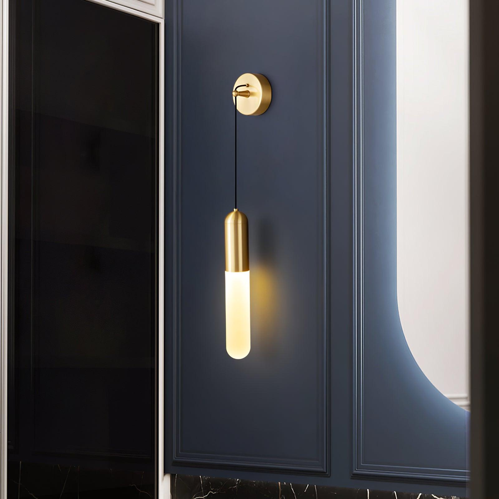 Flume Acrylic and Brass Wall Sconce Set of 2 Modern Indoor Bracket Light for Bedroom and Bathroom