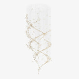 Fluttering Leaves Nature Inspired Large LED Chandelier with Amber Glass for Hotels and Living Rooms