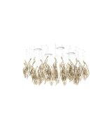 Fluttering Leaves Nature Inspired Large LED Chandelier with Amber Glass for Hotels and Living Rooms