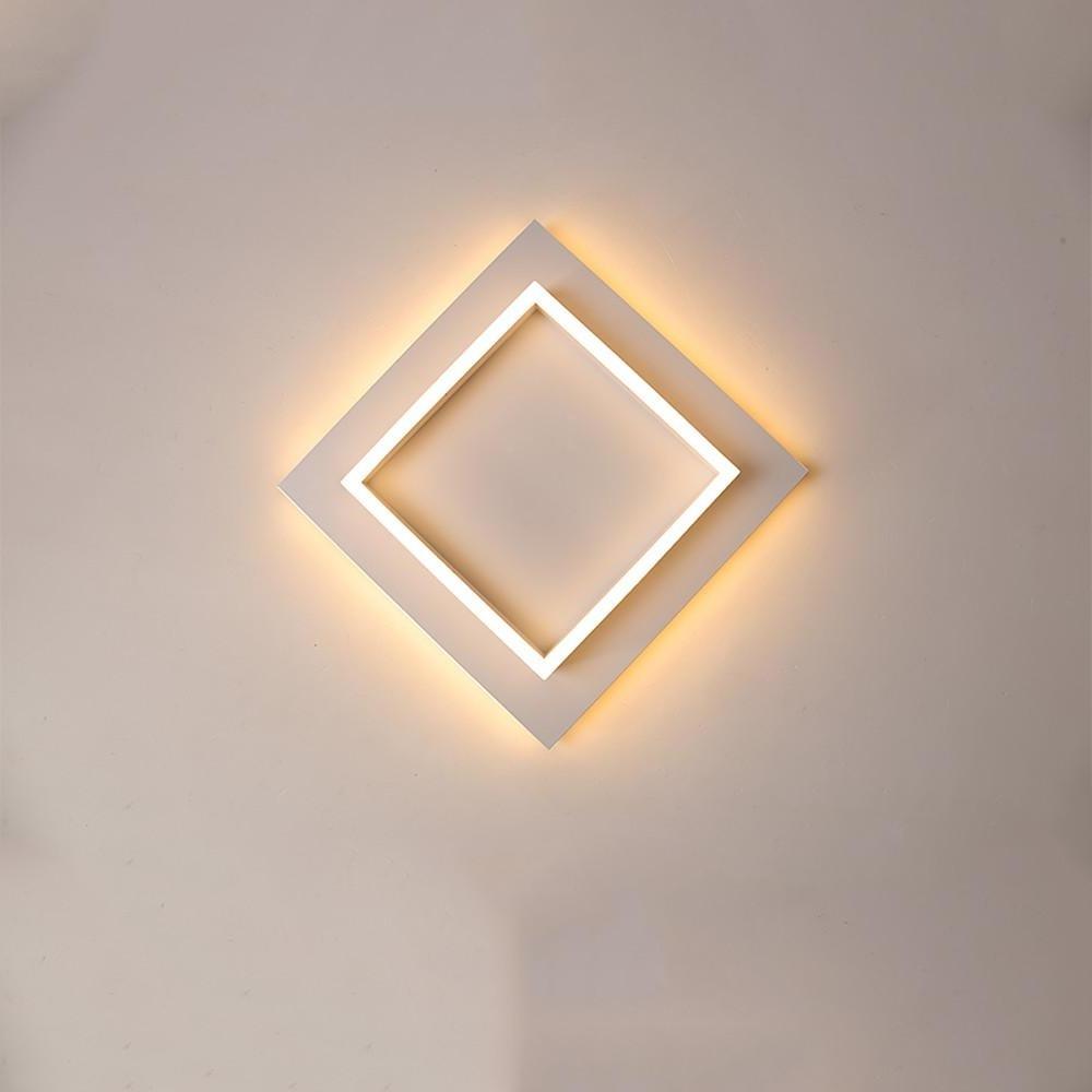Modern Double Square LED Flush Mount Ceiling Light for Bedroom and Living Room