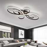 Modern Artistic Curved LED Ceiling Light Dimmable Flush Mount Chandelier for Living Room