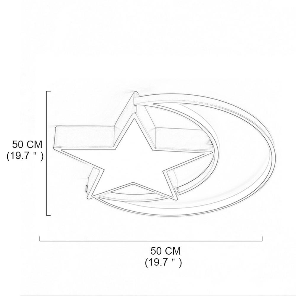 Modern Celestial Moon Star LED Flush Mount Ceiling Light for Kids Bedroom and Nursery Decor
