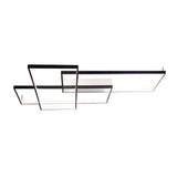 Modern Geometric LED Ceiling Light Overlapping Rectangles Flush Mount Aluminum Fixture