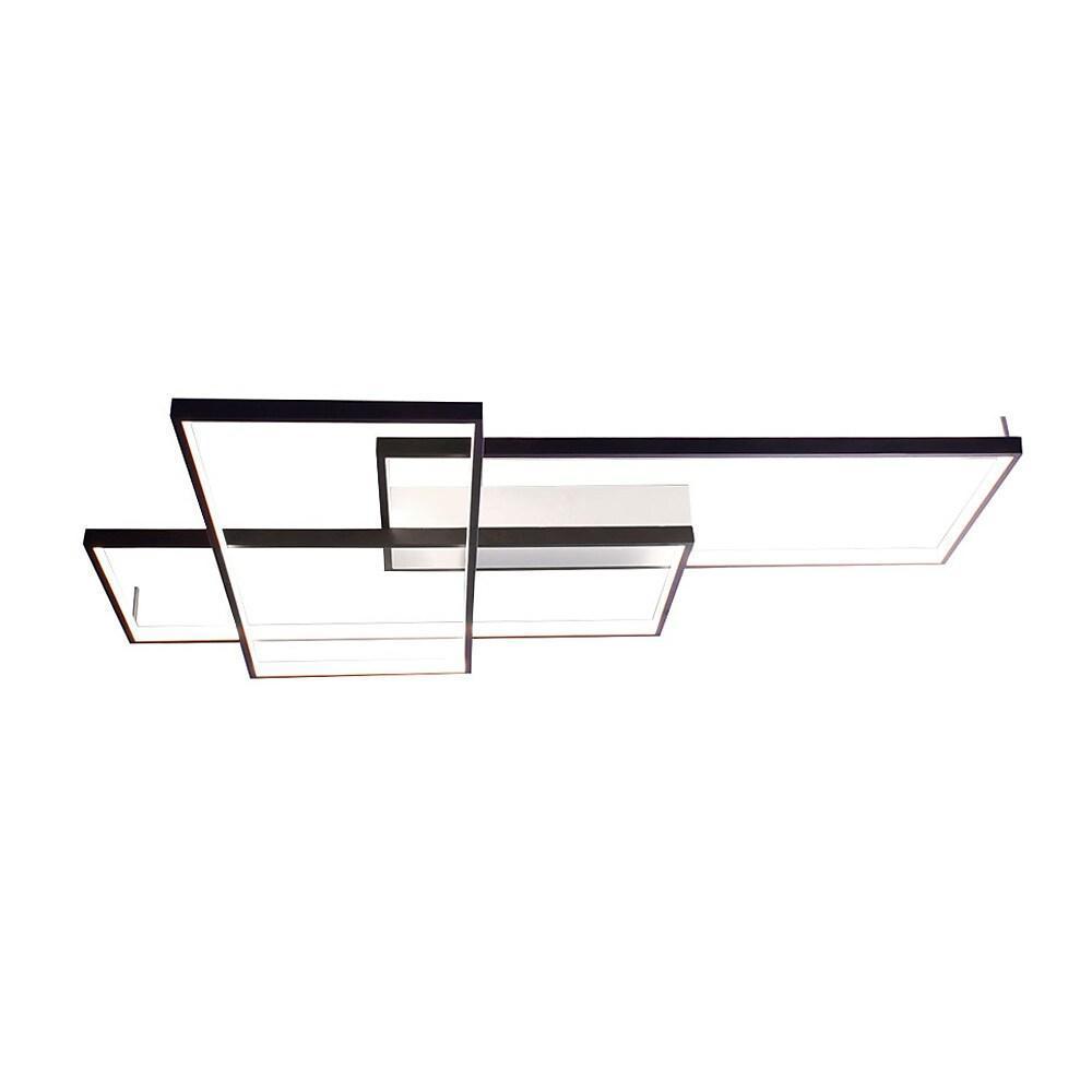 Modern Geometric LED Ceiling Light Overlapping Rectangles Flush Mount Aluminum Fixture