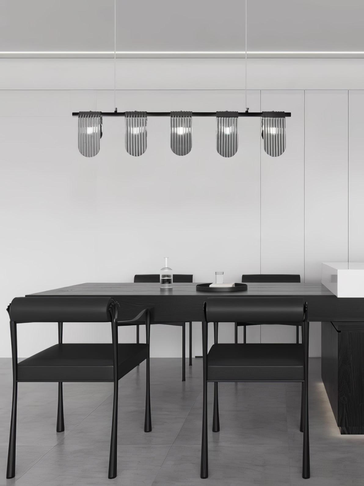 Folioles Modern Brass Gasolier Chandelier with Smoke Gray Glass Shades for Elegant Interiors