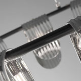 Folioles Modern Brass Gasolier Chandelier with Smoke Gray Glass Shades for Elegant Interiors
