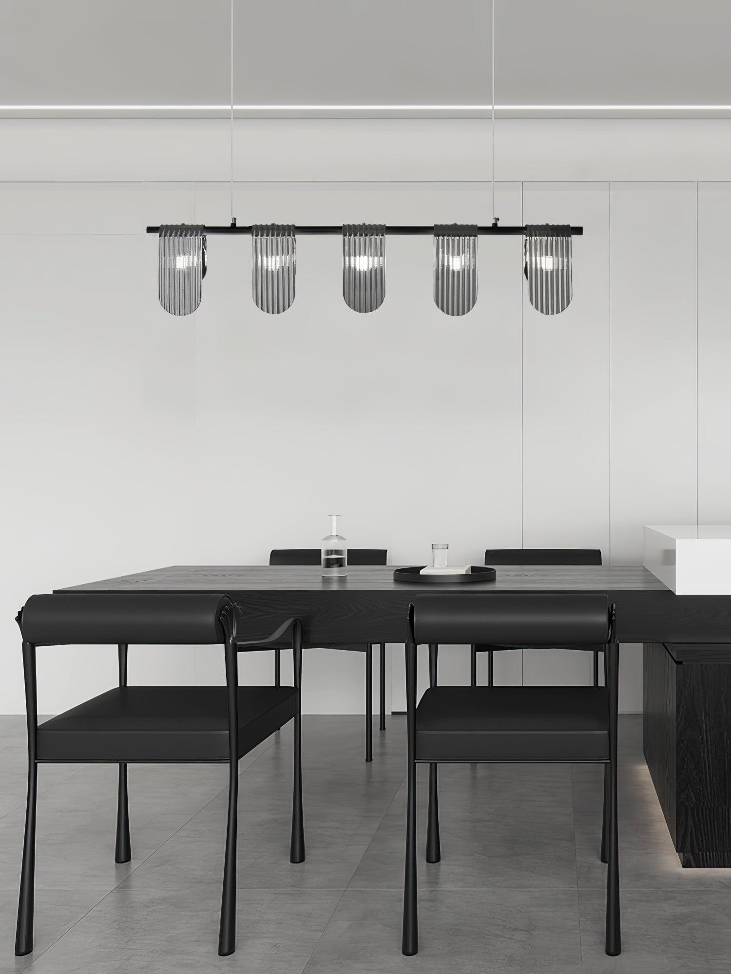 Folioles Modern Brass Gasolier Chandelier with Smoke Gray Glass Shades for Elegant Interiors