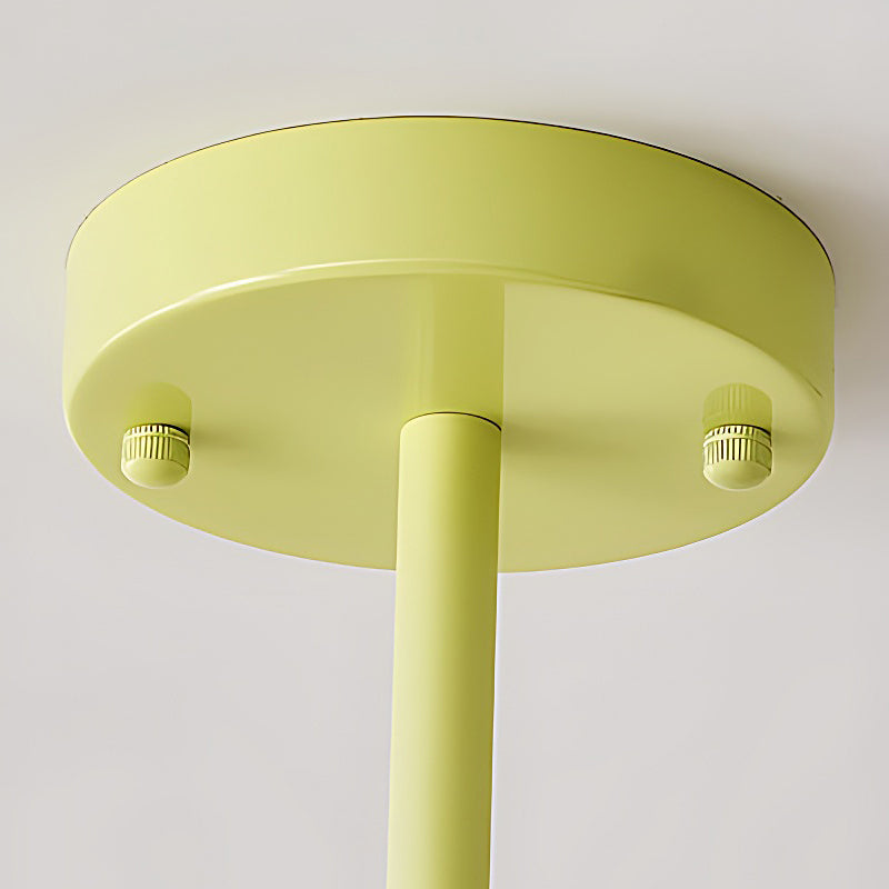 French Style Retro Green Chandelier with Pleated Fabric Shades Pastoral Hanging Ceiling Light