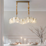 French Style Round Wave Glass Cloud Chandelier 3 Step Dimming Luxury Pendant Ceiling Lighting
