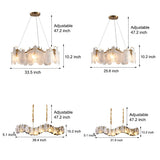 French Style Round Wave Glass Cloud Chandelier 3 Step Dimming Luxury Pendant Ceiling Lighting