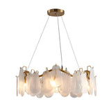 French Style Round Wave Glass Cloud Chandelier 3 Step Dimming Luxury Pendant Ceiling Lighting