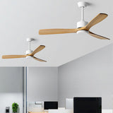 60 Inch Wood Blade Ceiling Fan with Remote Control Reversible DC Motor Mute Airflow
