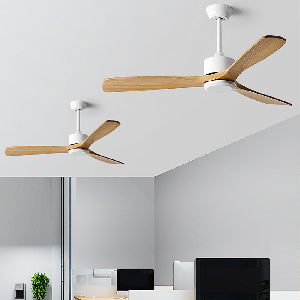 60 Inch Wood Blade Ceiling Fan with Remote Control Reversible DC Motor Mute Airflow