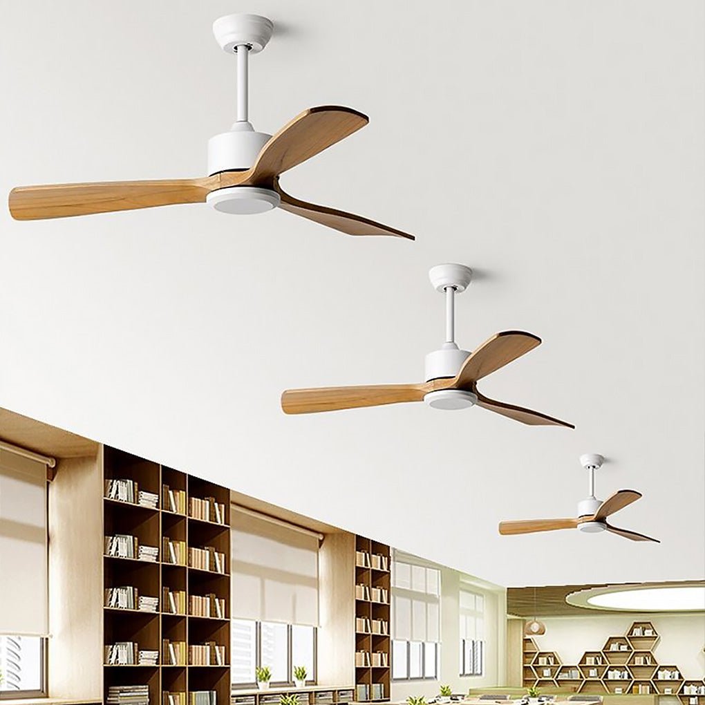 60 Inch Wood Blade Ceiling Fan with Remote Control Reversible DC Motor Mute Airflow