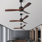 60 Inch Wood Blade Ceiling Fan with Remote Control Reversible DC Motor Mute Airflow