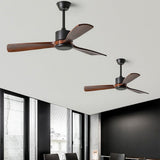 60 Inch Wood Blade Ceiling Fan with Remote Control Reversible DC Motor Mute Airflow