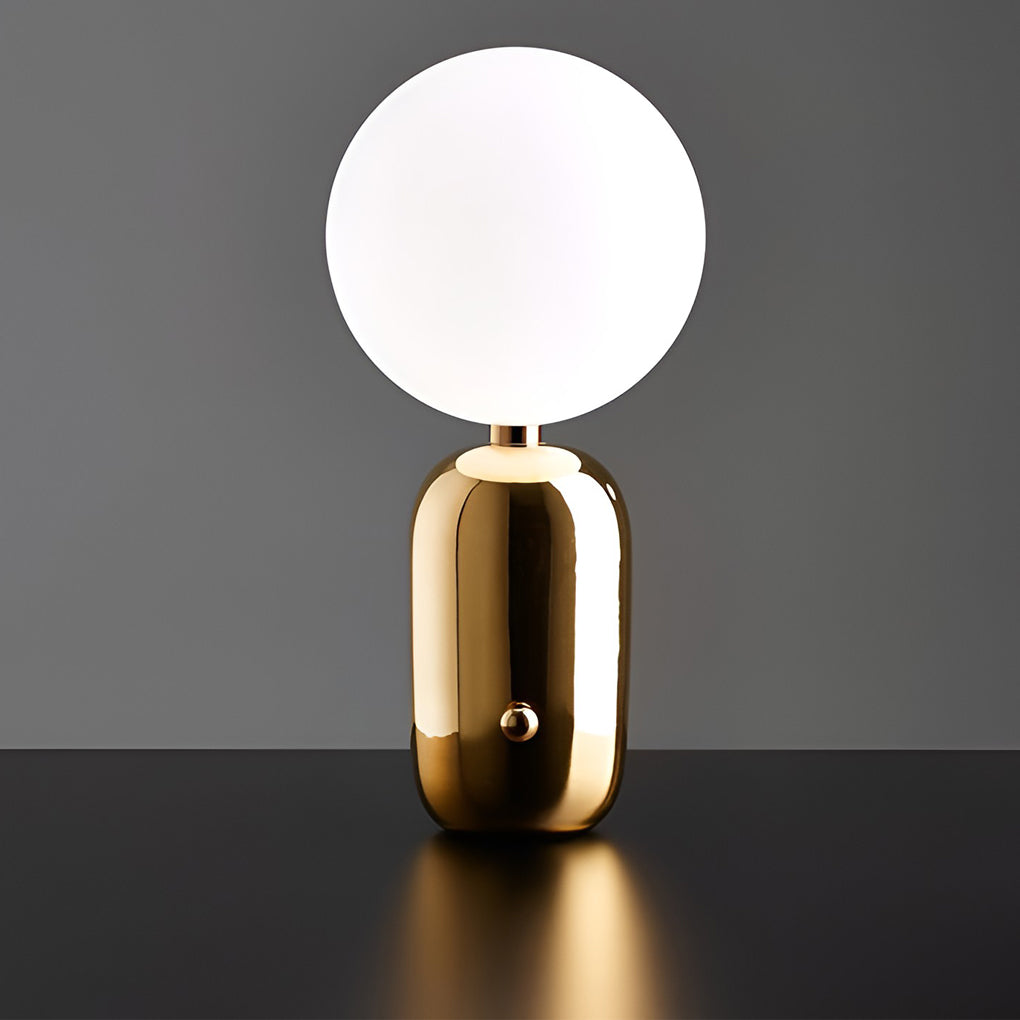 Frosted Glass Globe Table Lamp Nordic Minimalist LED Accent Light for Bedside and Living Room