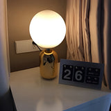 Frosted Glass Globe Table Lamp Nordic Minimalist LED Accent Light for Bedside and Living Room