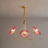Frosted Lotus Leaf Glass Pendant Light Modern Gold Luxury Ceiling Chandelier for Dining Room