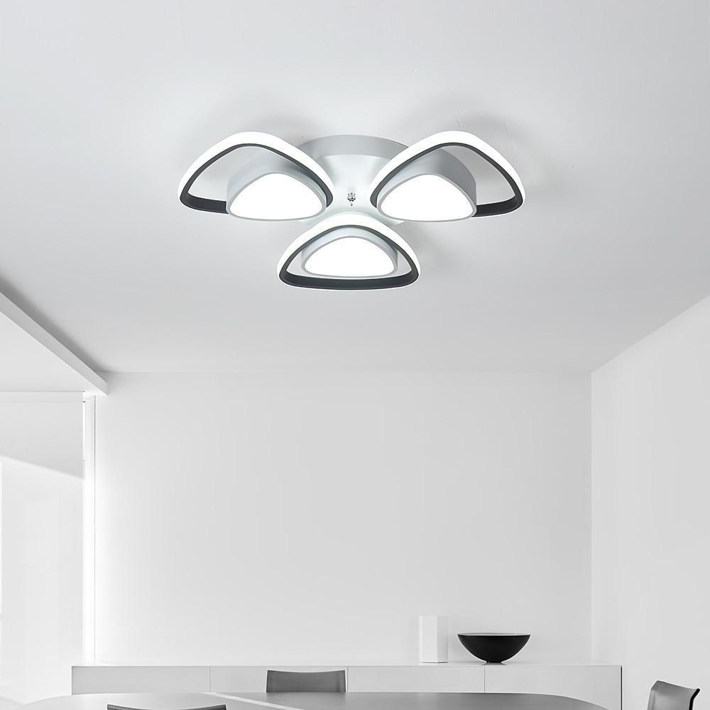 Modern Geometric LED Flush Mount Ceiling Light Fixture for Bedroom and Hallway