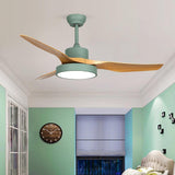 52 Inch Rustic Modern 3 Blade Ceiling Fan with Dimmable LED Light and Remote for Living Room
