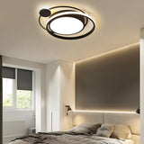 Modern Dimmable Double Circle Geometric LED Flush Mount Ceiling Light for Bedroom Living Room