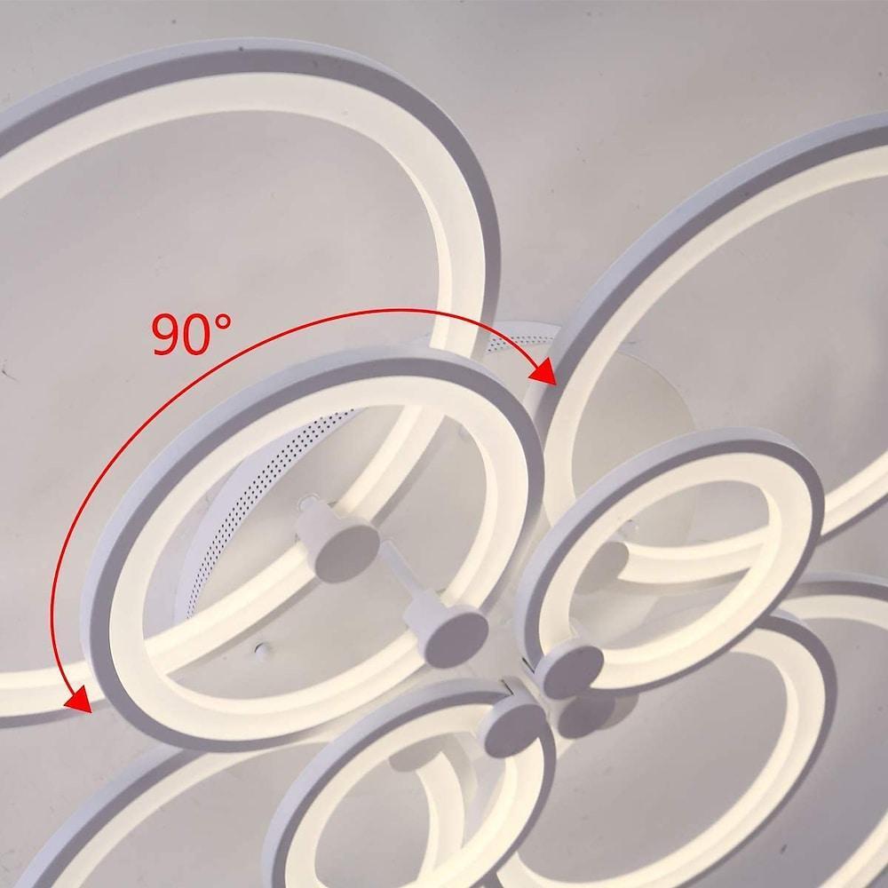 Modern Geometric Overlapping Ring LED Semi Flush Mount Ceiling Light for Living Room